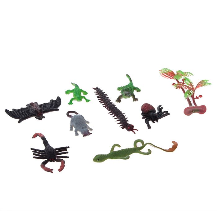 Растущие животные "Ужастики", набор 8шт + дерево