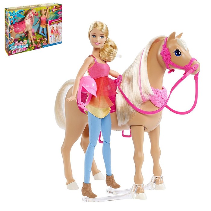 Игровой набор с куклой Barbie и танцующей лошадкой