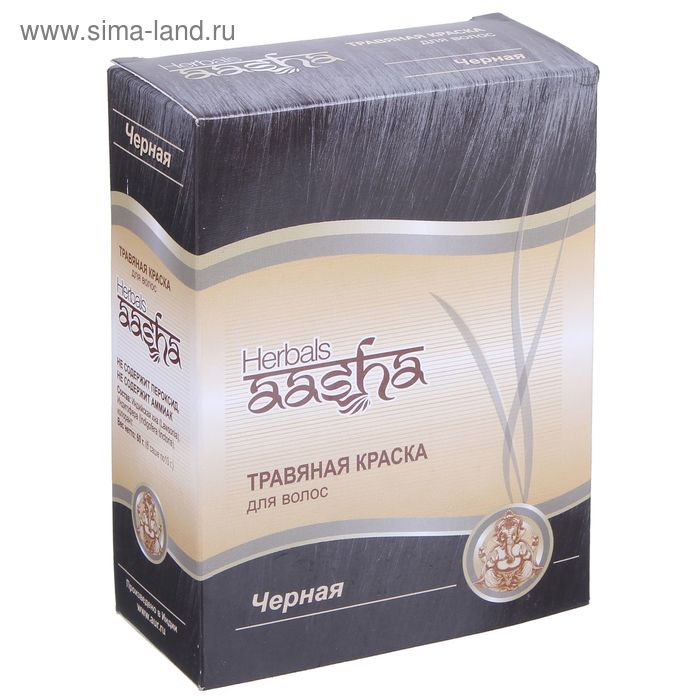 

Травяная краска для волос Aasha Herbals "Черная", на основе индийской хны, 60 г