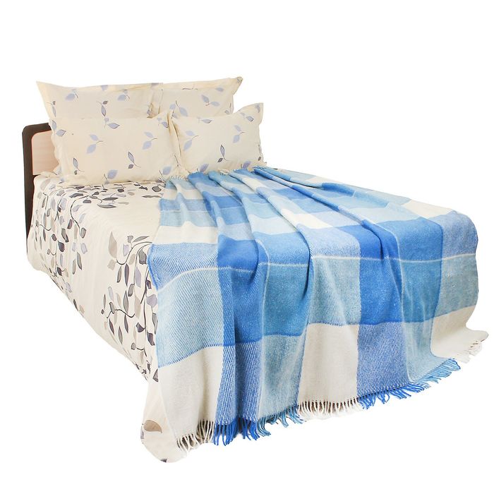 Плед шерстяной Эльф 140х200 см, бел/гол/коб рап.1, 70% новозеландская шерсть, 30% п/э