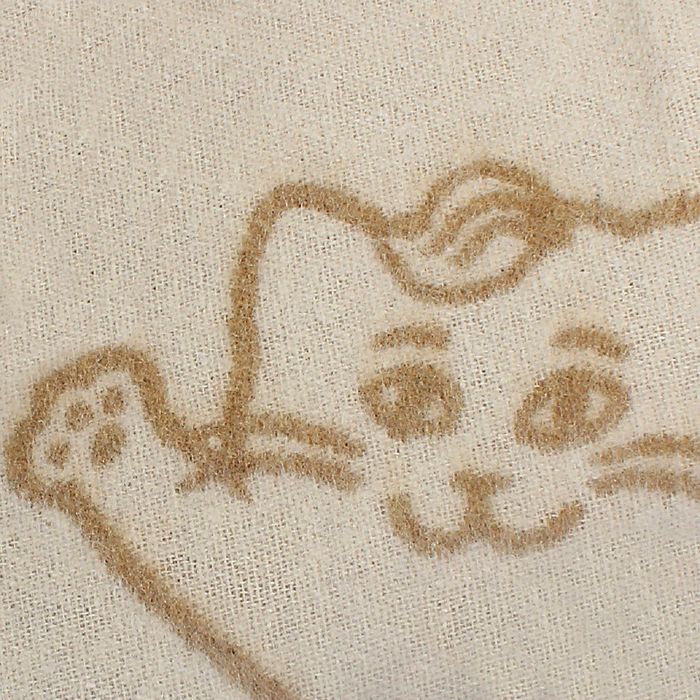 Плед шерстяной Коты 140х200 см, бел/беж, 70% шерсть Мериноса, 30% п/э