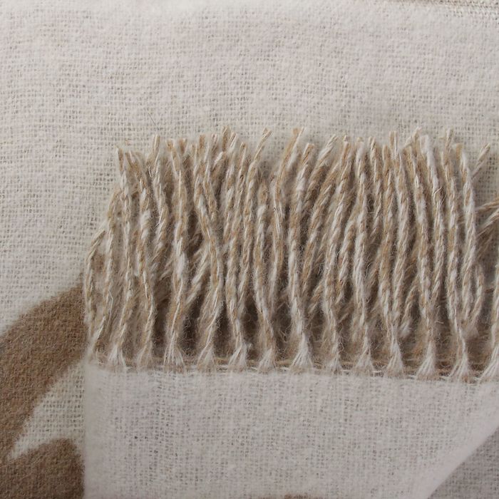 Плед шерстяной Коты 140х200 см, бел/беж, 70% шерсть Мериноса, 30% п/э