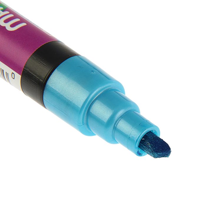 Маркер для штампиков и бумаги Marvy 180 Metalliс скошенный 1.0-5.0 синий MAR180/M3