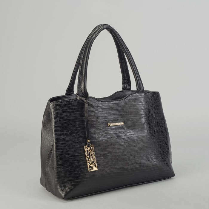 Сумка женская на молнии, 1 отдел с перегородкой, наружный карман, чёрная