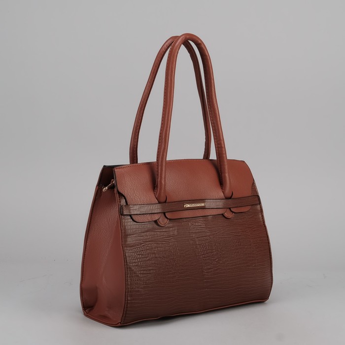 Сумка женская на молнии, 1 отдел с перегородкой, наружный карман, рыжая