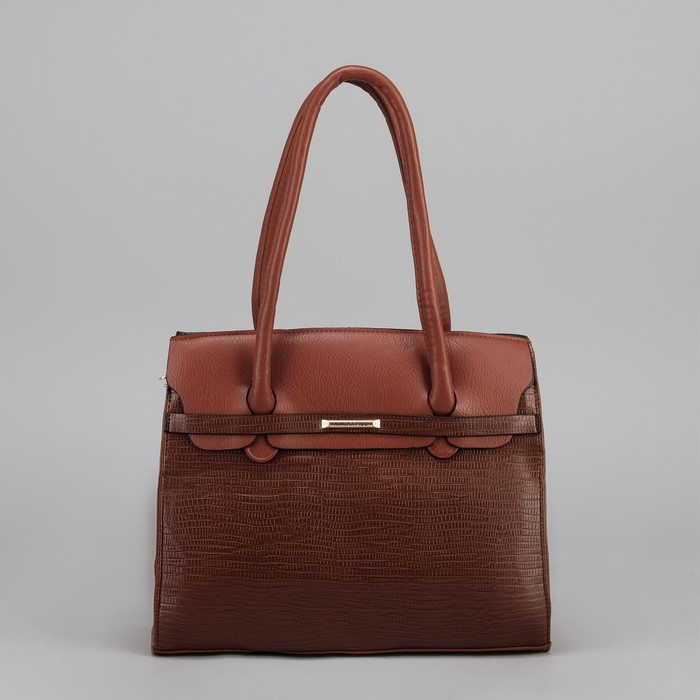 Сумка женская на молнии, 1 отдел с перегородкой, наружный карман, рыжая