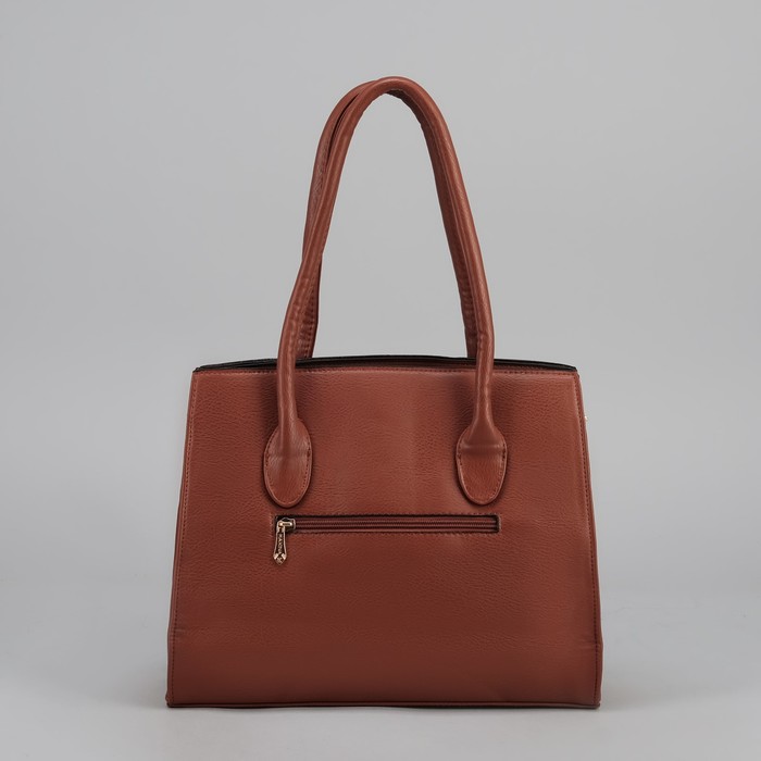 Сумка женская на молнии, 1 отдел с перегородкой, наружный карман, рыжая