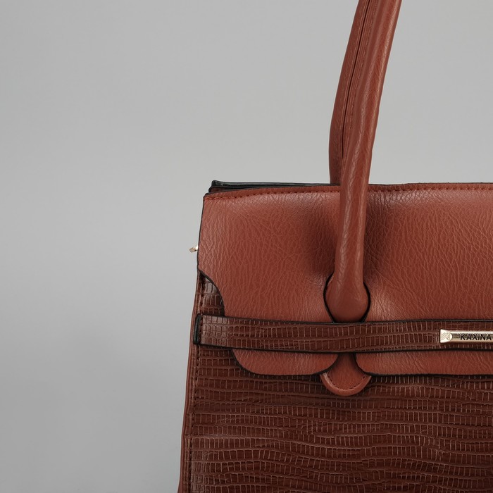 Сумка женская на молнии, 1 отдел с перегородкой, наружный карман, рыжая