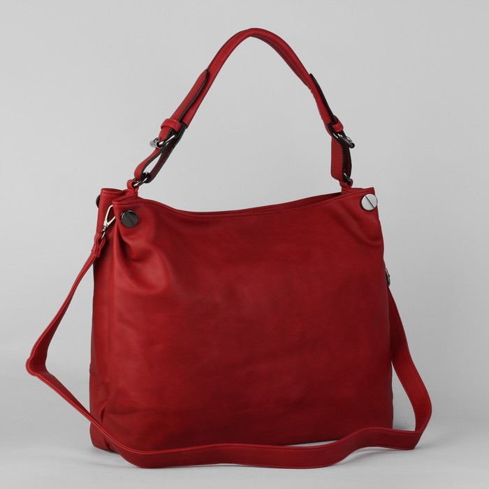 Сумка женская на молнии, 1 отдел с перегородкой, наружный карман, красная