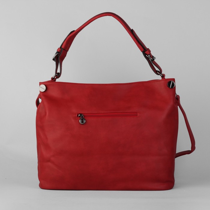 Сумка женская на молнии, 1 отдел с перегородкой, наружный карман, красная