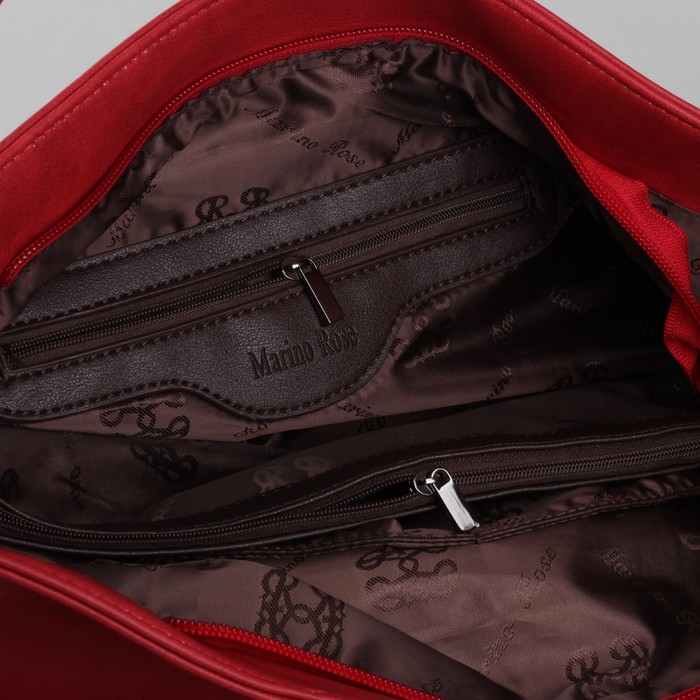 Сумка женская на молнии, 1 отдел с перегородкой, наружный карман, красная