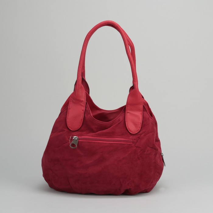 Сумка женская на молнии, 3 отдела, 2 наружных кармана, красная