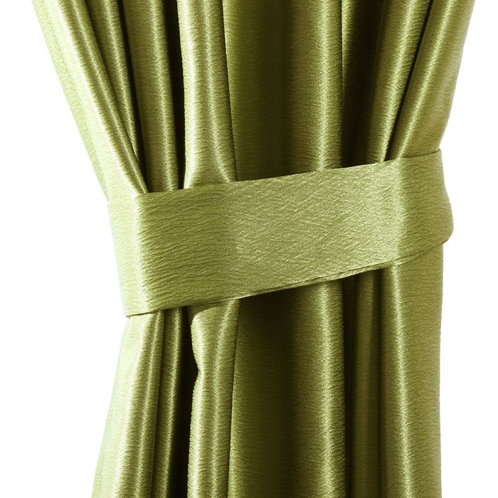 Штора портьерная "Этель" ширина 135 см, высота 250 см, цвет фисташковый, глянцевая