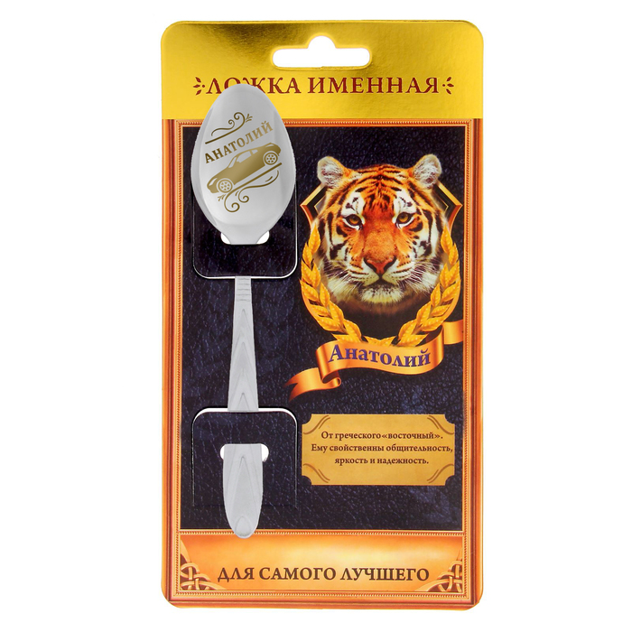 Ложка подарочная на открытке "Анатолий"