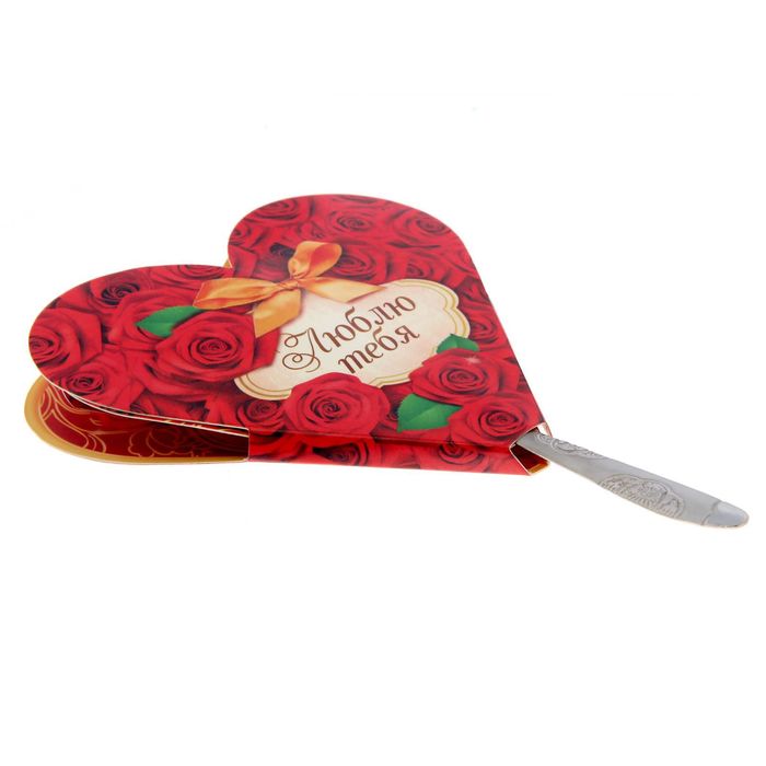 Ложка на открытке "Люблю тебя", 3 х 14 см
