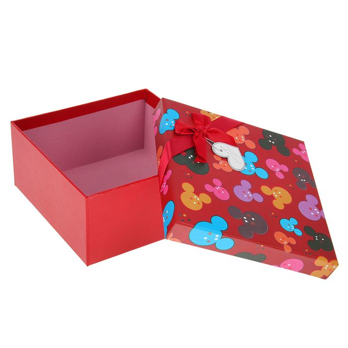 Набор коробок 3в1 "Мышата", красный, 19,5 х 19,5 х 9 - 15,5 х 15,5 х 6,5 см