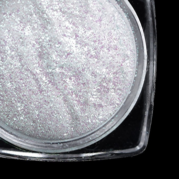 Втирка Зеркальный блеск, 3гр, с блёстками, с аппликатором, цвет белый/голубой