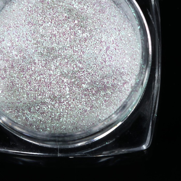 Втирка "Зеркальный блеск" для декора ногтей, 3гр, с блёстками, с аппликатором, цвет белый/зелёный