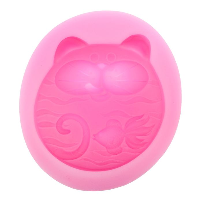 Форма силиконовая для творчества "Котик с рыбкой"