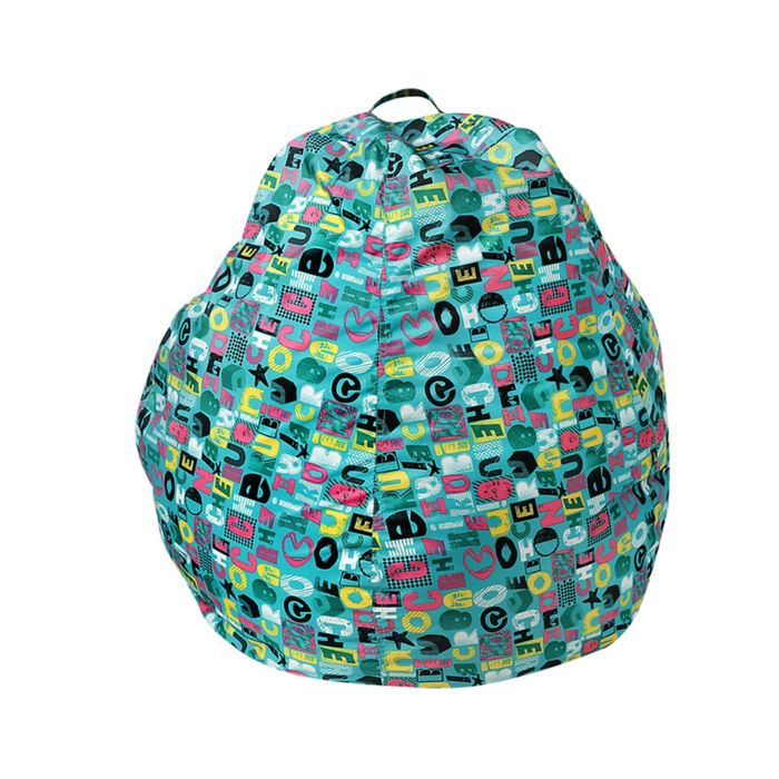 Кресло-мешок Пятигранный d82/h110 цв Mini bukvy green (нейлон зеленый) (1)