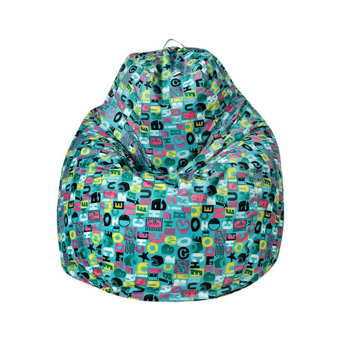 Кресло-мешок Пятигранный d82/h110 цв Mini bukvy green (нейлон зеленый) (1)