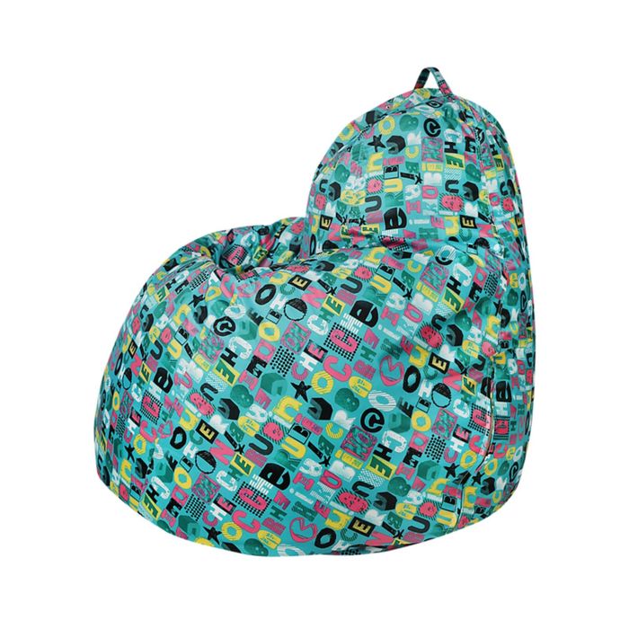 Кресло-мешок Пятигранный d82/h110 цв Mini bukvy green (нейлон зеленый) (1)