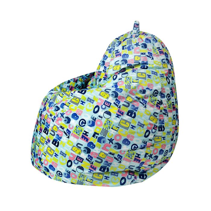 Кресло-мешок Пятигранный d82/h110 цв Mini bukvy light blue (нейлон св.голубой) (1)