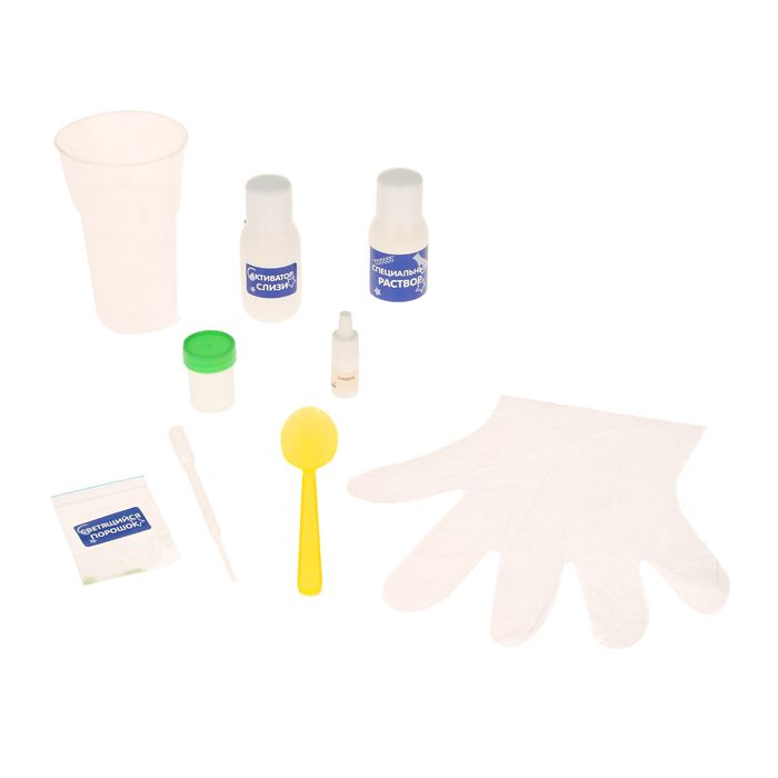 Набор для опытов и экспериментов "Светящиеся полимерные лизуны"