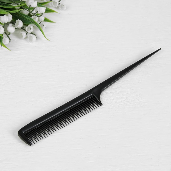 Расчёска с хвостиком комбинированная, цвет чёрный