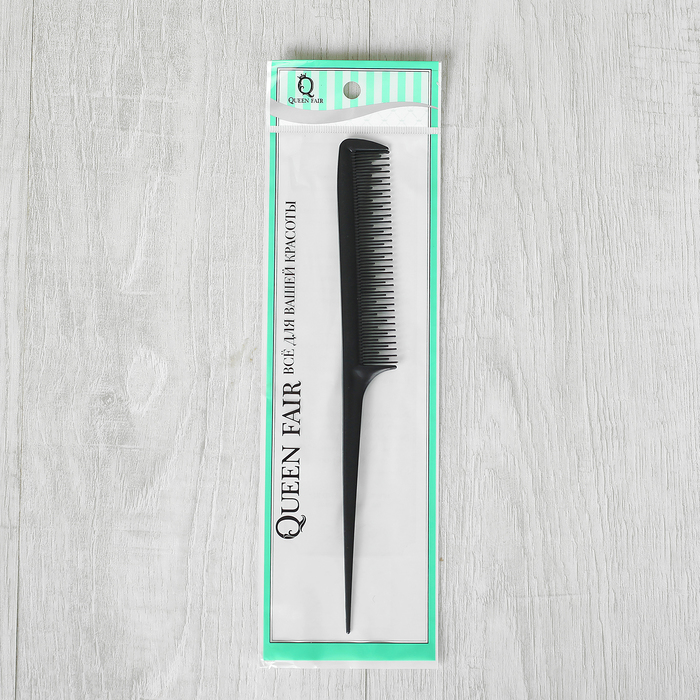 Расчёска с хвостиком комбинированная, цвет чёрный