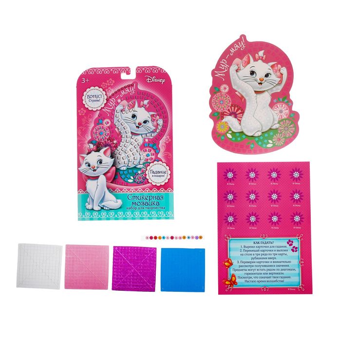 Мозаика стикерная "Мур-мяу" Кошечка Мари, EVA стикеры + стразы