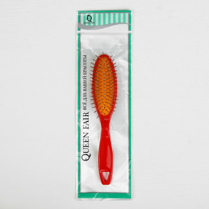 Расчёска массажная, овальная, цвет розовый