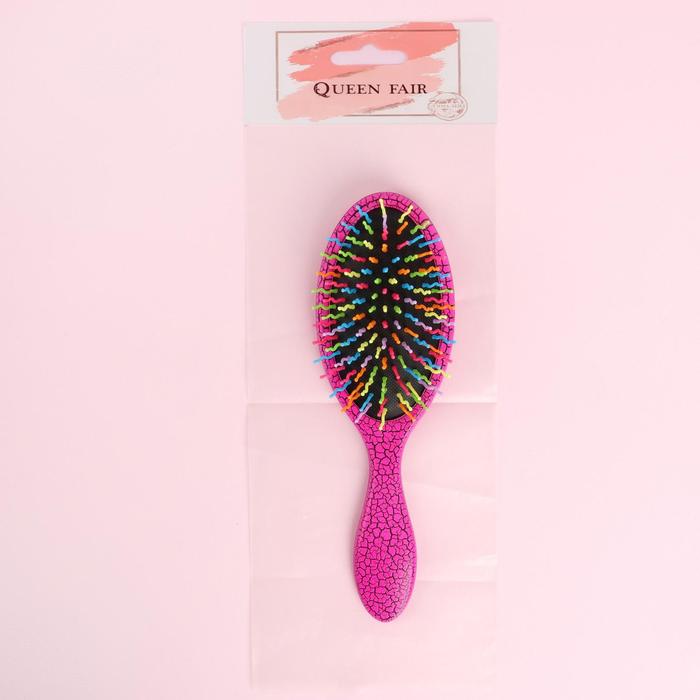 Расчёска массажная, овальная, цвет МИКС