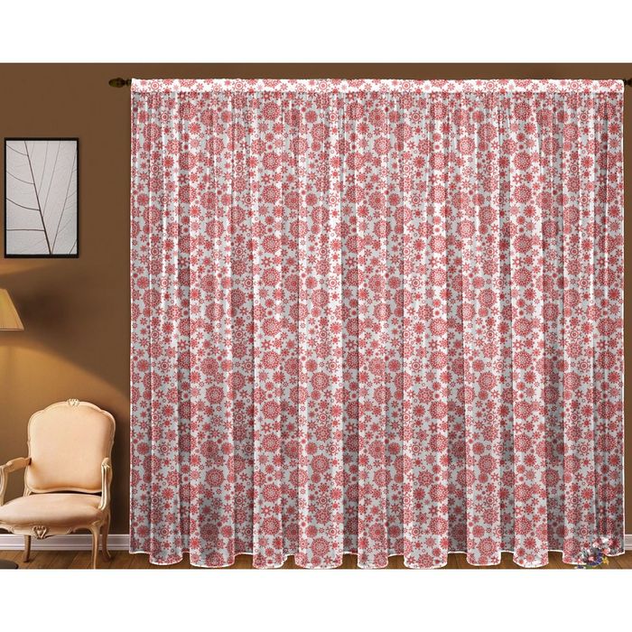 Тюль Снежинки1 145*270 +/-5 см 2 шт, шифон, п/э