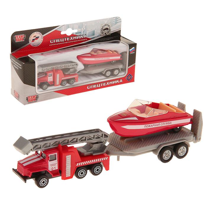 Машина металлическая "УРАЛ с лодкой на прицепе"