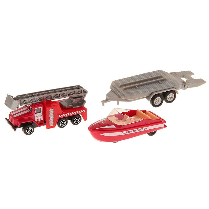 Машина металлическая "УРАЛ с лодкой на прицепе"