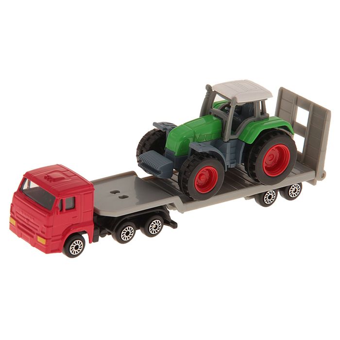 Машина металлическая "Камаз транспортер с трактором"