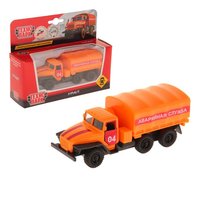 Машина металлическая инерционная "УРАЛ 12 см", двери открываются