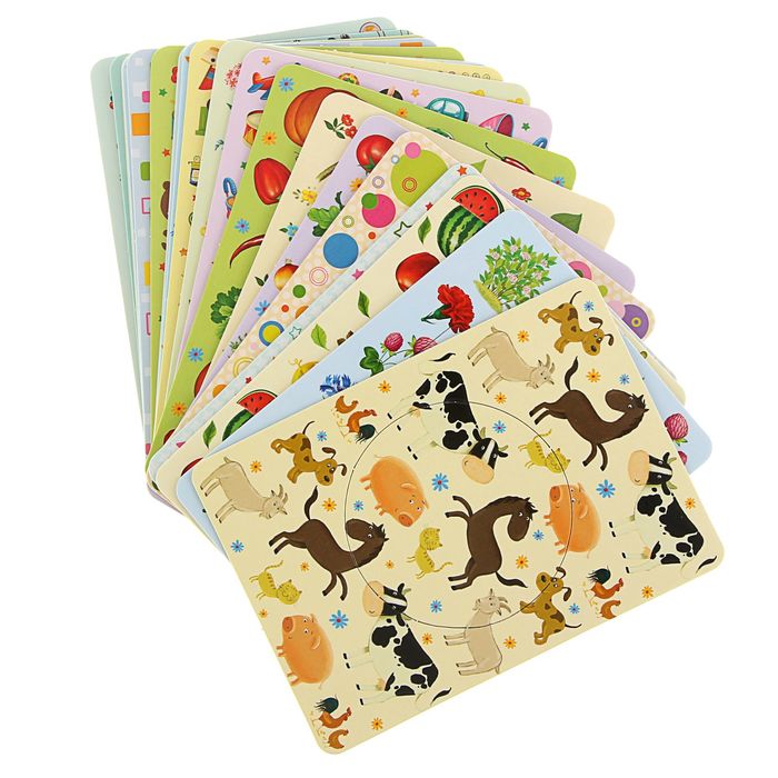 Развивающие карточки-пазлы. Картинки-сортеры. Найди и собери веселые картинки