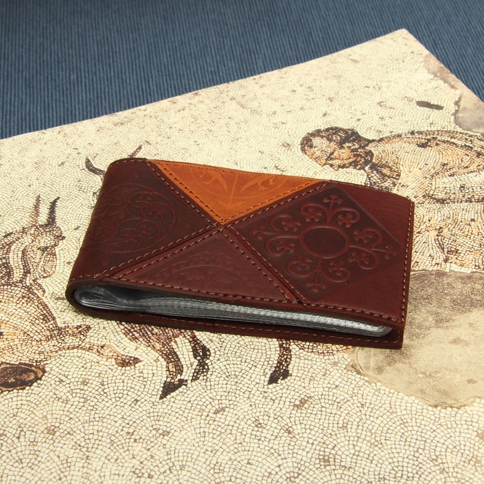 Визитница "Бизнес", 1 ряд, 18 листов, цвет коричневый