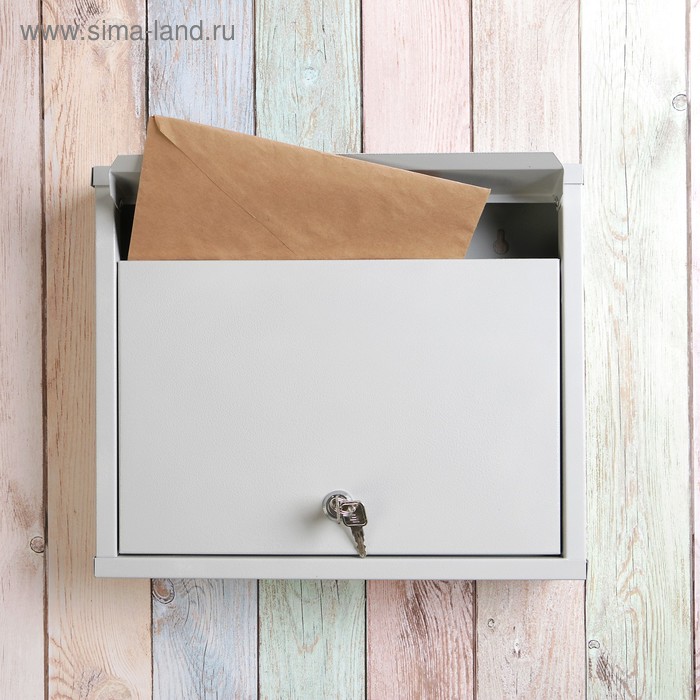 Ящик почтовый с замком, горизонтальный «Альянс», серый