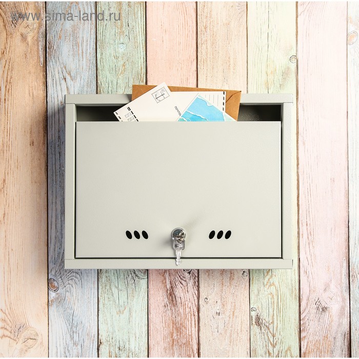 фото Ящик почтовый с замком, горизонтальный «альянс-1», серый отк