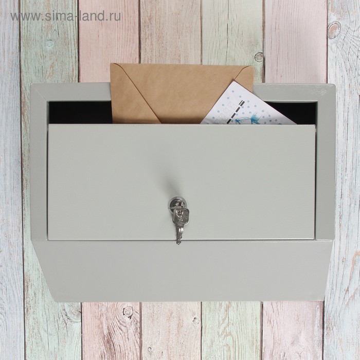 фото Ящик почтовый с замком, горизонтальный «эталон», серый отк