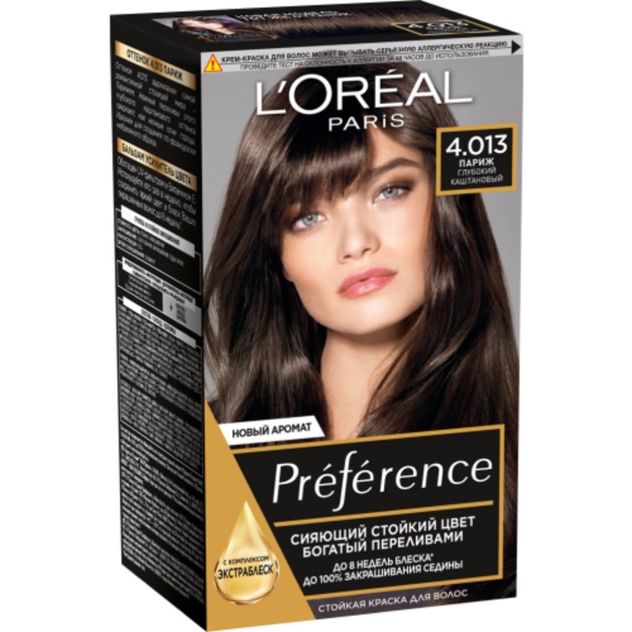 Краска для волос L'Oreal Preference, оттенок 4.01, "Париж", 270 мл