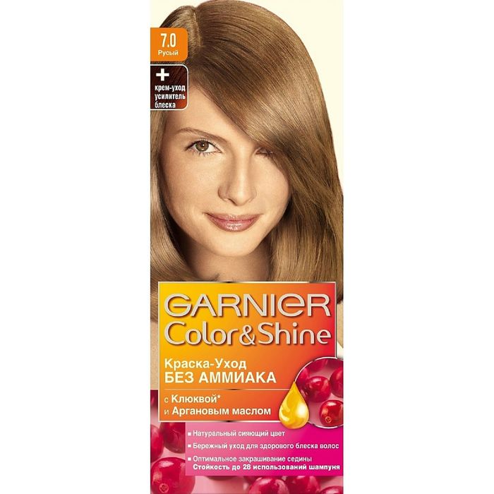 Краска для волос Garnier Color &amp; Shine, без аммиака, оттенок 7.0, русый, 110 мл