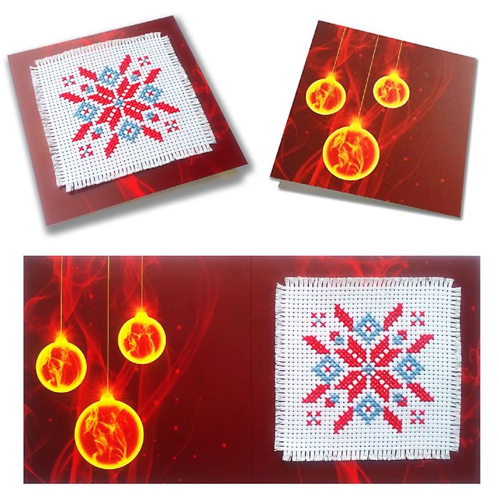 Набор для изготовления открытки "Новогоднее чудо" красная