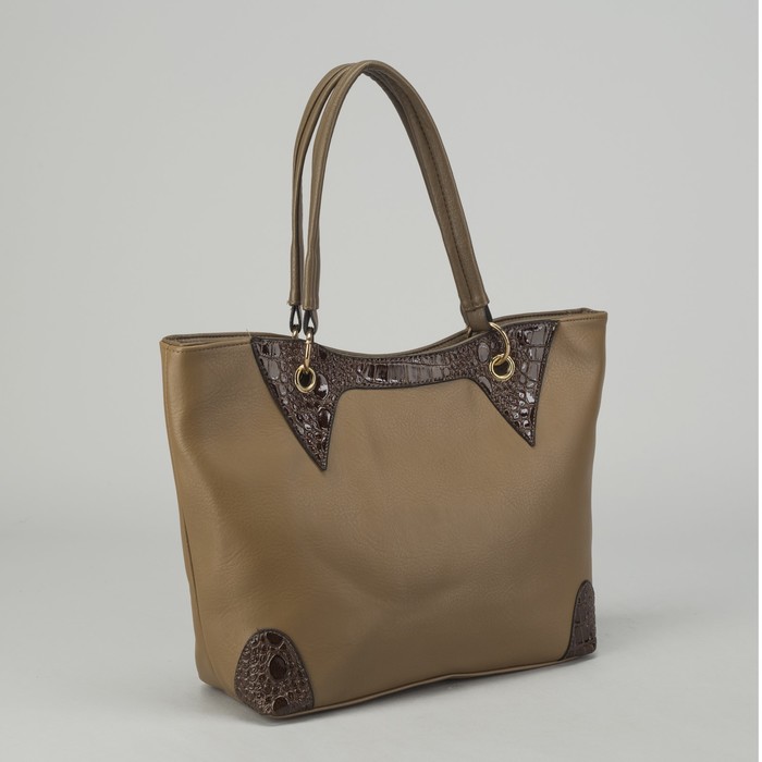 Сумка женская на молнии, 1 отдел с перегородкой, наружный карман, цвет хаки