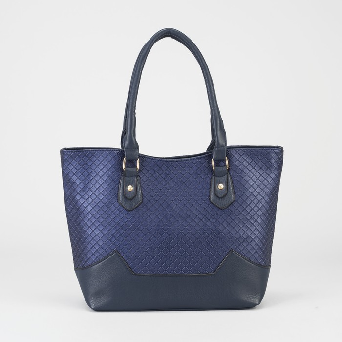 Сумка женская на молнии, 1 отдел с перегородкой, наружный карман, синяя