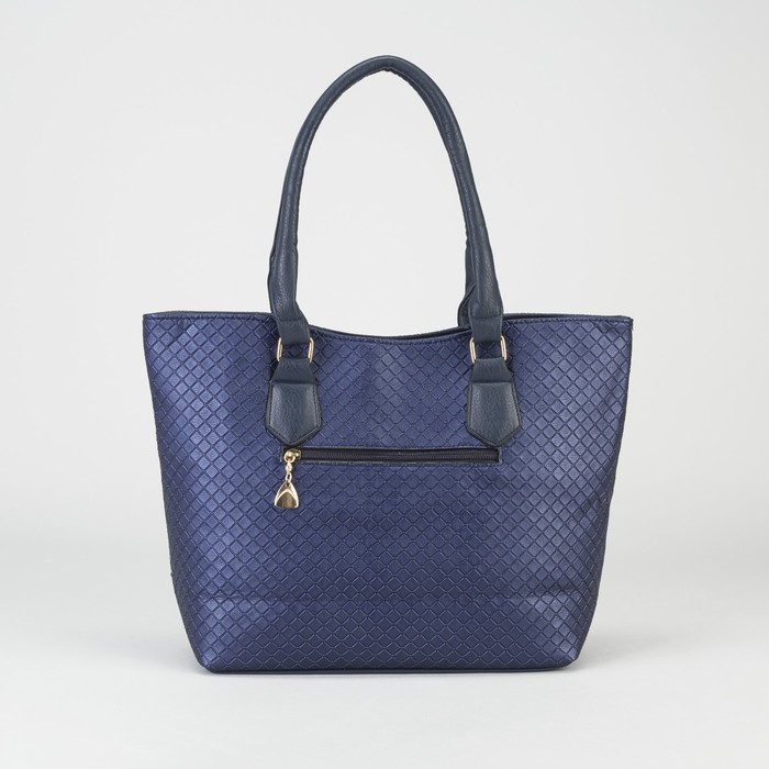 Сумка женская на молнии, 1 отдел с перегородкой, наружный карман, синяя