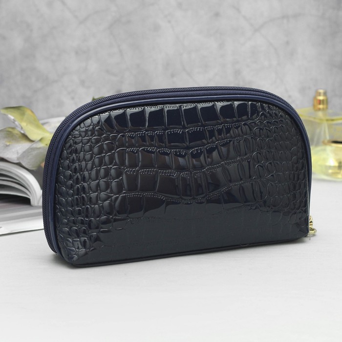 Клатч женский, 4 отдела, с ручкой, цвет синий